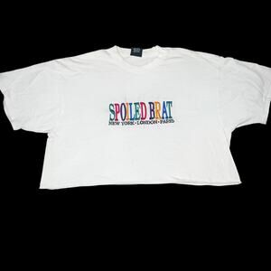 Vintage 90s SPOILED BRAT cropped cut off boxy baggy single stitch tshirt XXL